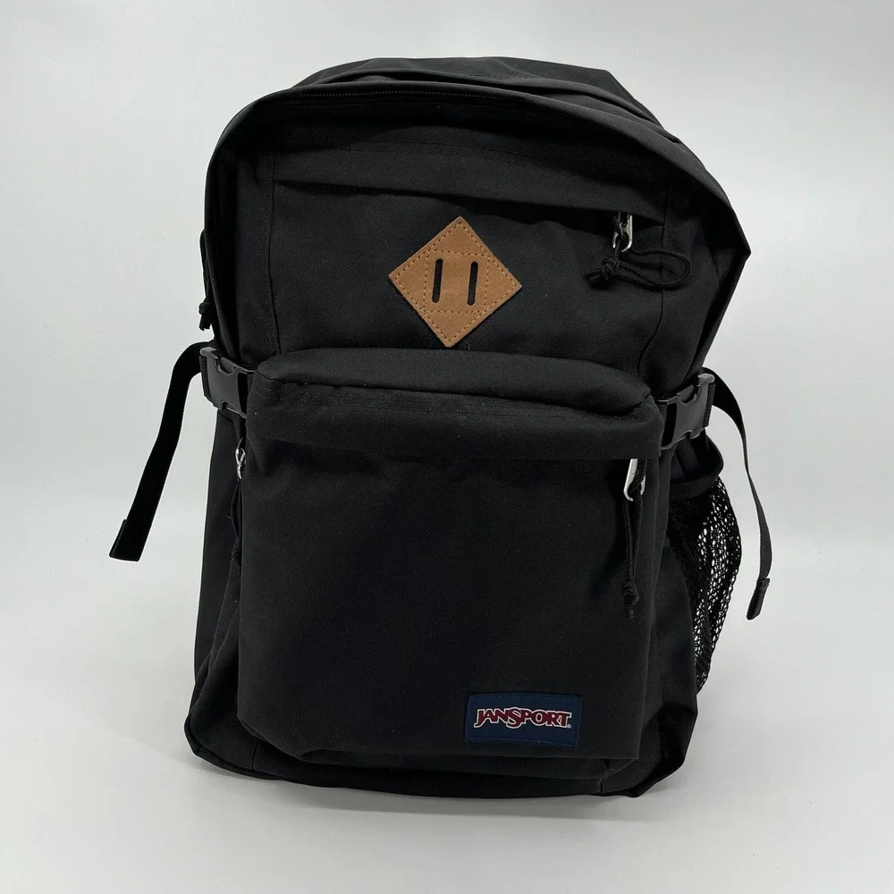 Jansport Main Campus Black Backpack Unisex Laptop School Bag Travel Utility